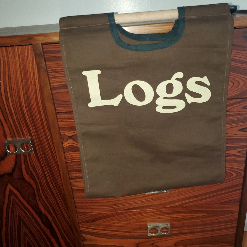 1970/80s Vintage Log Holder/chopped Wood Carrier/New Dowel Handles/super Fun